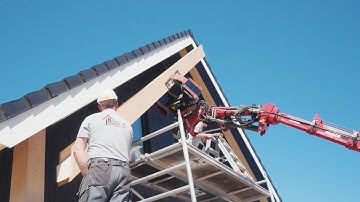 Placing timber beams with a Hoeflon C6e + Multitool