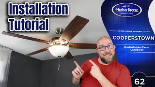 Harbor Breeze Cooperstown Ceiling Fan Install (in +100 yr old home)
