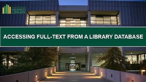 Accessing Full text of an article via a Library Database