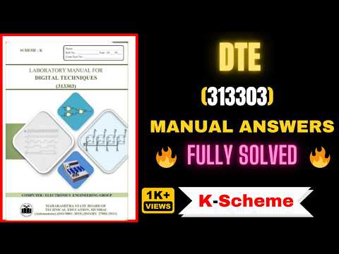 Digital Techniques  | solved manual | manual answer | k scheme msbte | DTE | 3rd semester 313303