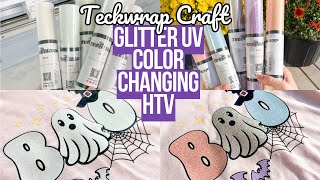 I TESTED TECKWRAP CRAFT'S NEW GLITTER UV COLOR CHANGING HEAT TRANSFER VINYL ☀️✨
