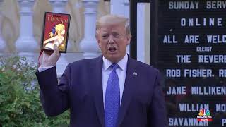 Trump holding Bible meme