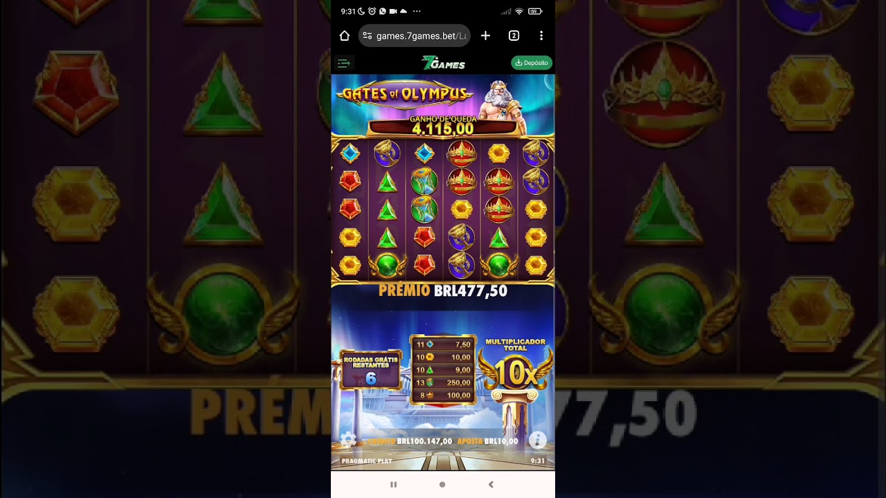 Conta Demo 7Games. Ganhos com 4 scarts Olímpico Gates.