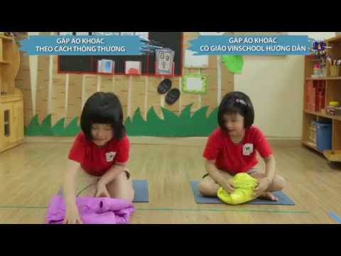 Video Học sinh Mầm non Vinschool hướng dẫn cách gấp áo khoác - YouTube