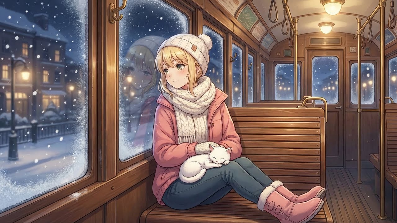 Chill Lofi Music  (3 Hours) | Retro Tram Ride