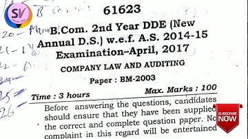 Company law and auditing bcom 2nd year dde mdu