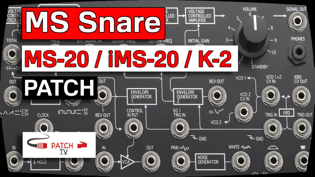 ° MS Snare ° Patch For Korg MS-20 (MS-20 Mini, iMS-20 or Behringer K-2)