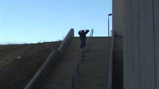 Rollerblading - Soul grind 40 Stair Handrail Transfer.