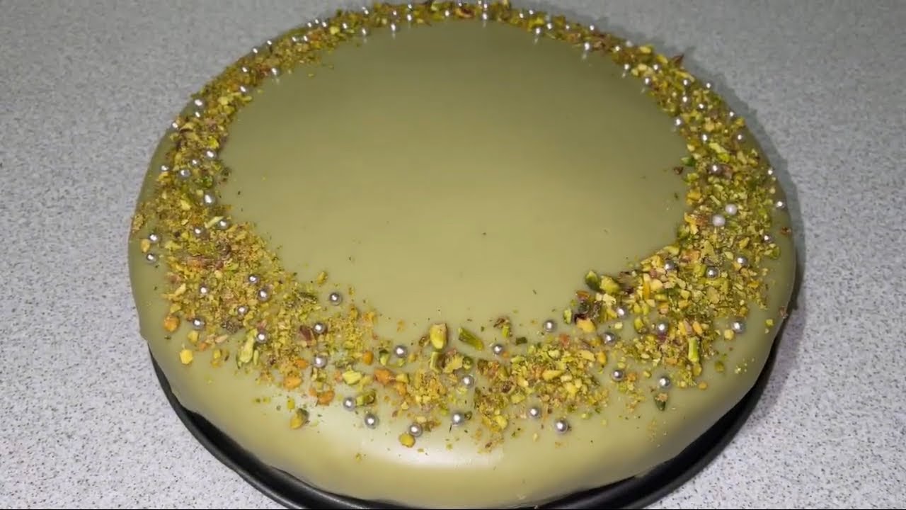 Homemade Pistachio Mousse Cake