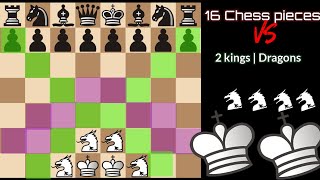 How many dragons to defend kings need to defeat a full army ches pieces ?