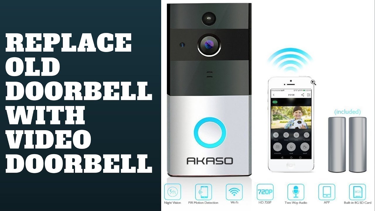 REVIEW AKASO Video Doorbell, Smart Doorbell 720P HD Wifi Security Camera  with 8G Memory for 2019 - YouTube