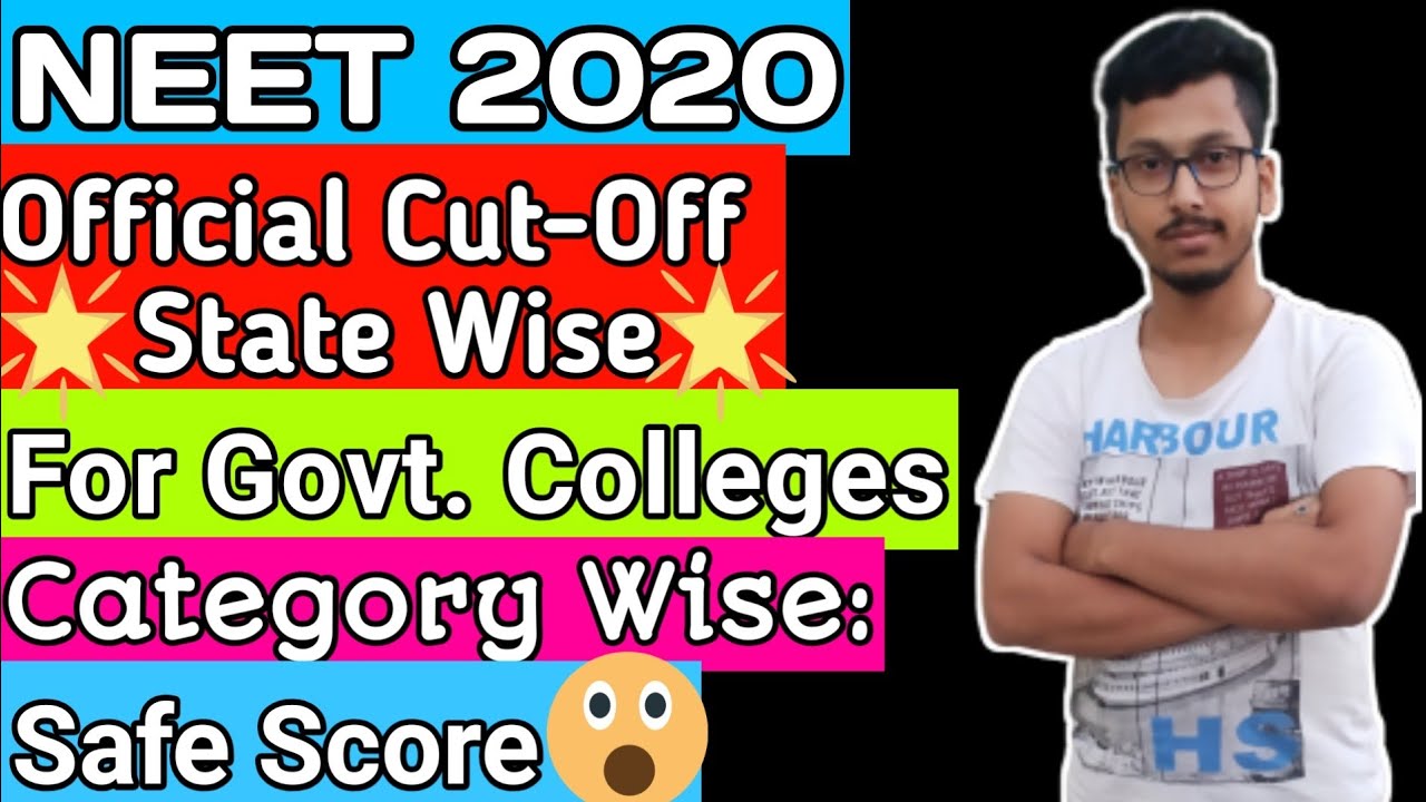 NEET 2020 Statewise Official Cutoff for Govt. Colleges | NEET 2020 Cut off FOR GENERAL| OBC| SC| ST