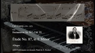 Carl Czerny: Étude Op.807 No. 87 in E Minor, Allegro, from HECTAMERON, 100 Études for Piano