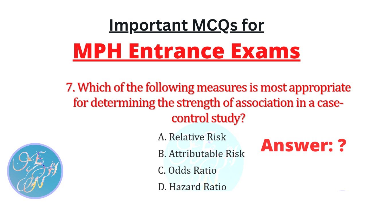 Challenging MPH Entrance Exam MCQs | Advanced Public Health Questions
