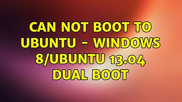Ubuntu: Can Not Boot to Ubuntu - Windows 8/Ubuntu 13.04 Dual Boot (2 Solutions!!)