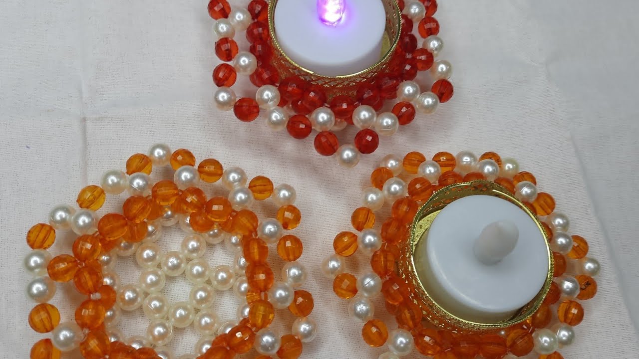 DIY/ Bead se Diya stand Banane ke Aasan Tarika # Beautiful home Decor..