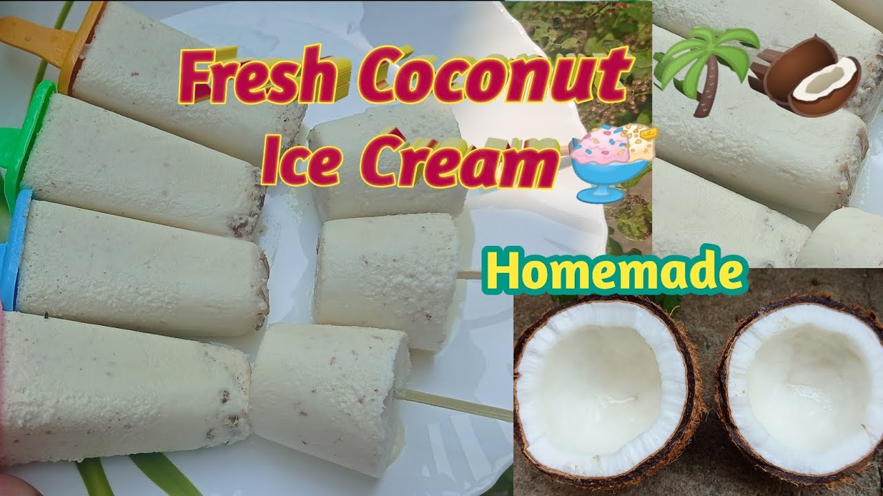 Easy Homemade Coconut🥥 Ice Cream🍨🍦 Recipe Original Natural Flavour