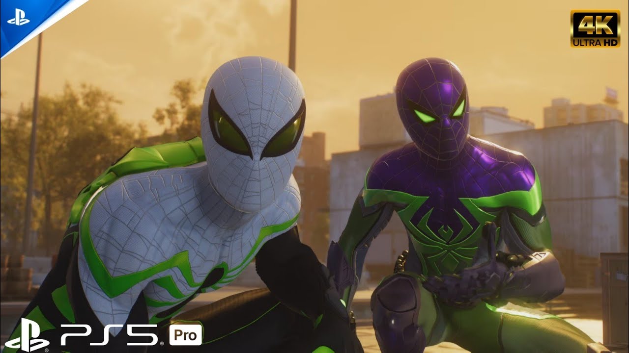 Геймплей Spider-Man 2 на PS5 Pro, 60 кадров в секунду, 4K.