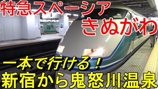 【ＪＲ・東武線直通】特急スペーシアきぬがわで行く！鬼怒川温泉＜新宿→鬼怒川温泉＞【新宿から一本】