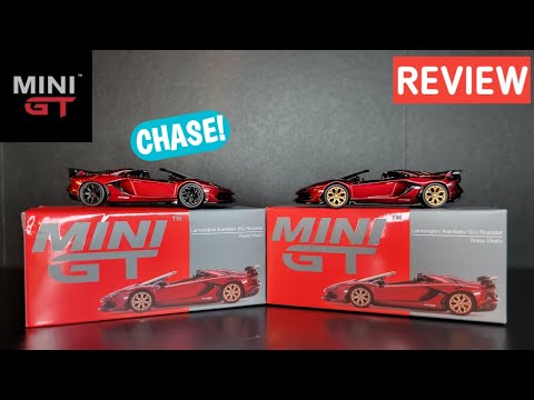 Mini GT - Lamborghini Aventador SVJ Roadster - Chase and