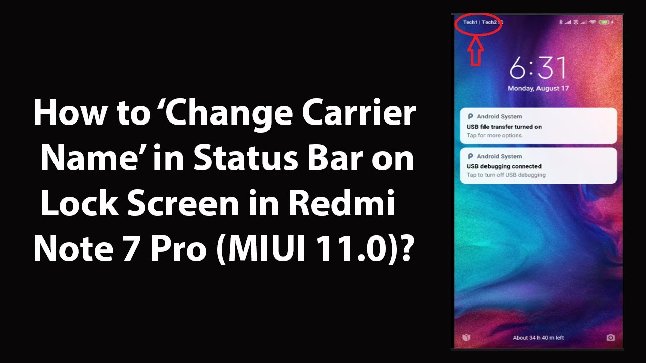 How to 'Change Carrier Name' in Status Bar on Lock Screen in Redmi Note