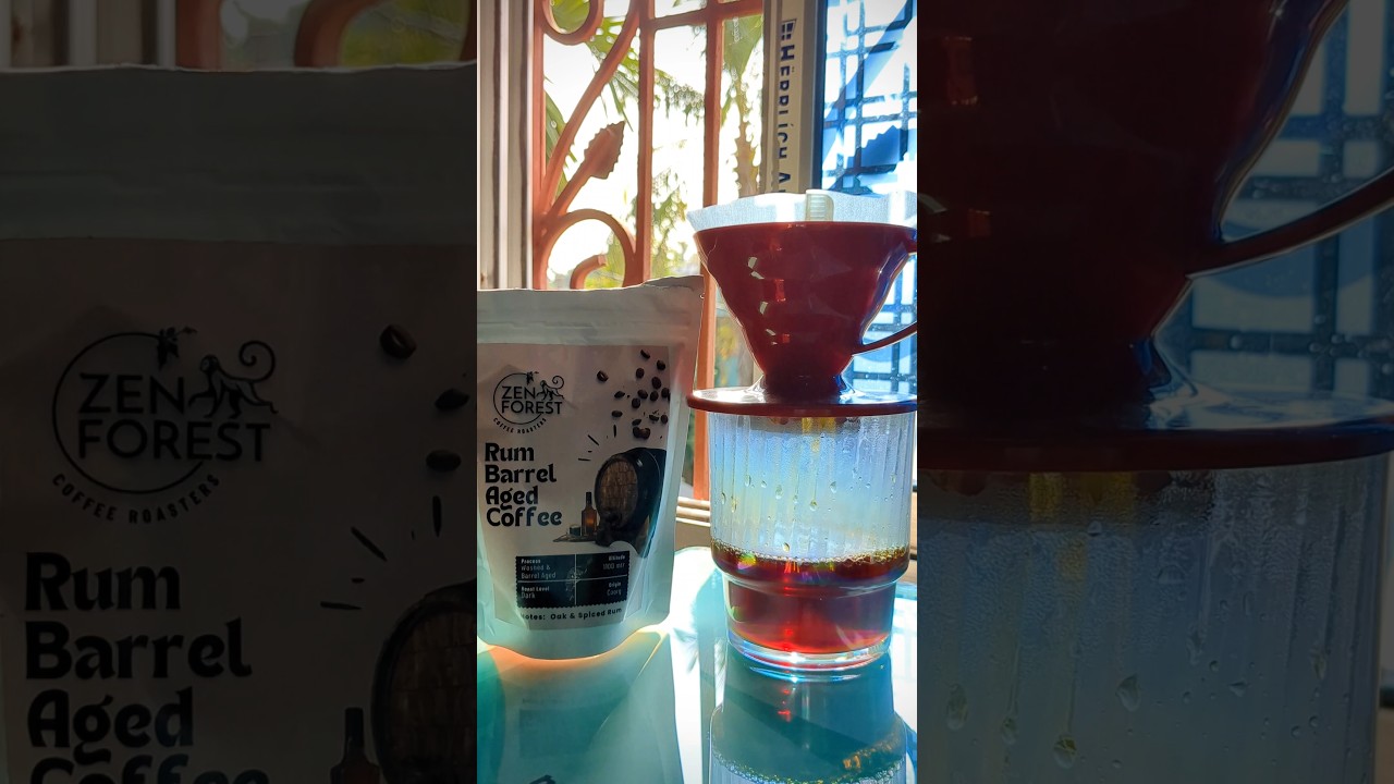 Brewing Rum barrel aged coffee by Zenforest Coffee roasters in 