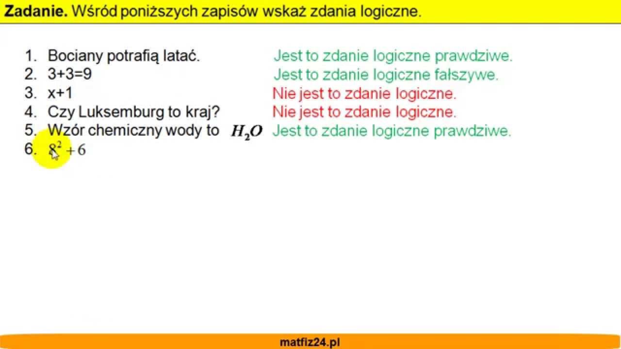 Sprawdzian Z Rozbioru Logicznego Zdania
