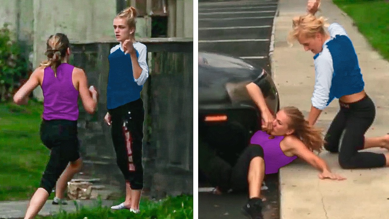 Karen Tried to Attack Her Neighbor, Got KNOCKED OUT Instead!