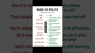 Rude Vs polite || english speaking|| spoken english fluently|| spoken english mistakes||