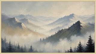 Misty Mountains 4K Framed Oil Paintings with Soft Nordic Ambient Music 3 Hours screenshot 4
