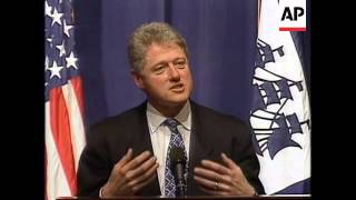 USA: PRESIDENT CLINTON ADDRESSES STAFF AT US COMMERCE DEPARTMENT
