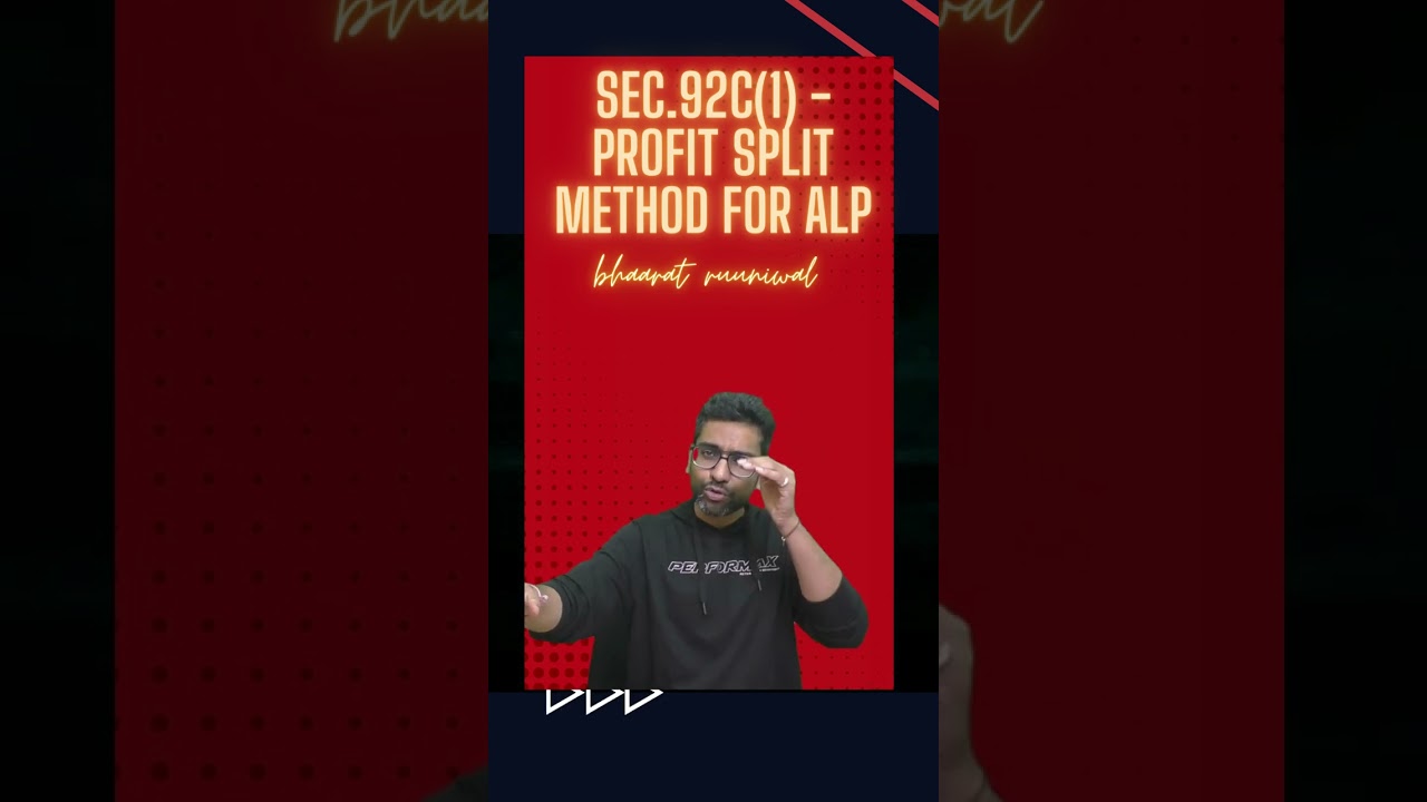 ONE MINUTE VIDEO FOR CA FINAL -  Sec.92C(1) Profit Split Method for ALP Computation