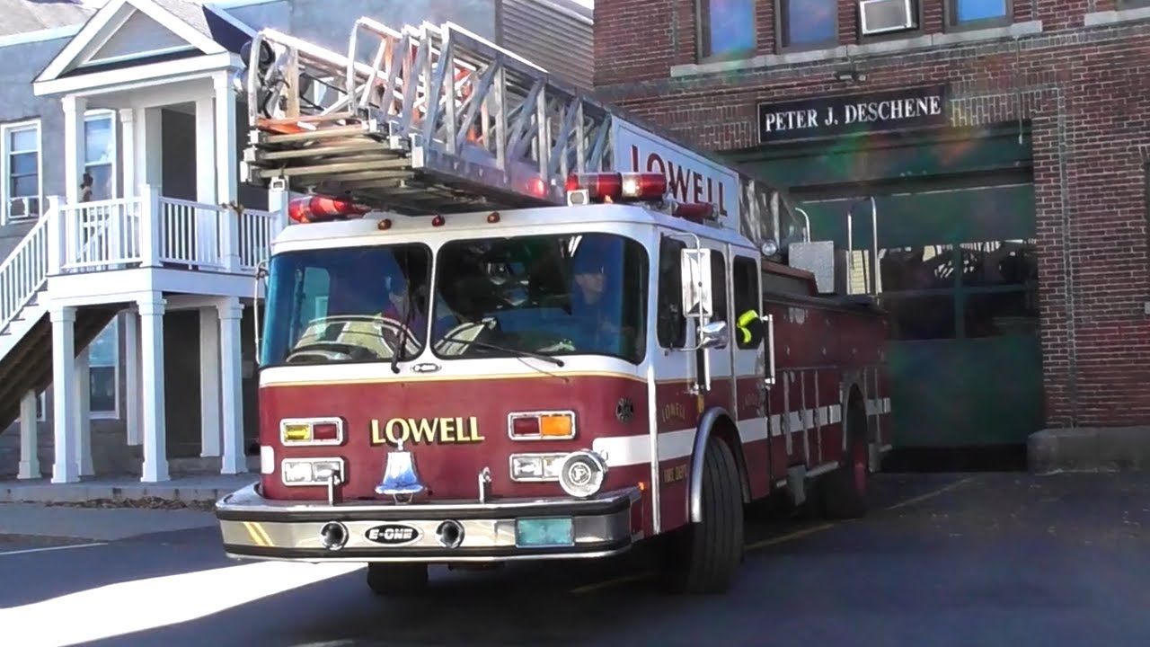 Lowell, MA Fire Department *Spare* Ladder 4 Responding YouTube