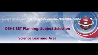 OSHS SET Planning: Science Subjects