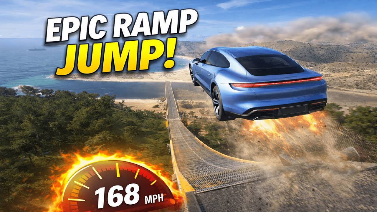 I Sent a Porsche Taycan OFF an Epic Ramp… This Was INSANE 😱🚀