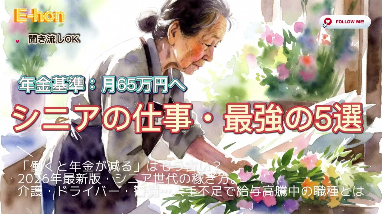 【2026年4月改正】年金減額の壁が「月65万円」へ！働くシニアに追い風。今すぐ狙いたい“引く手あまた”な5つの職業