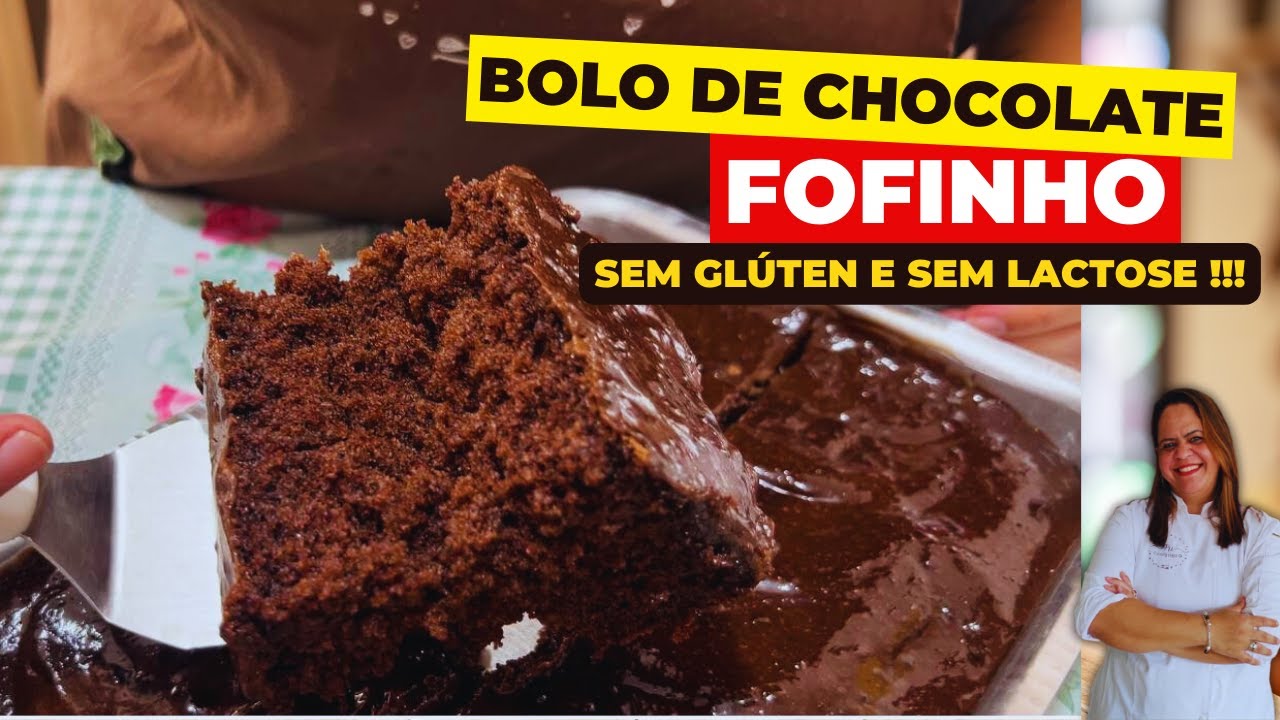 Bolo de Chocolate Fofinho  Sem Glúten e Sem Lactose