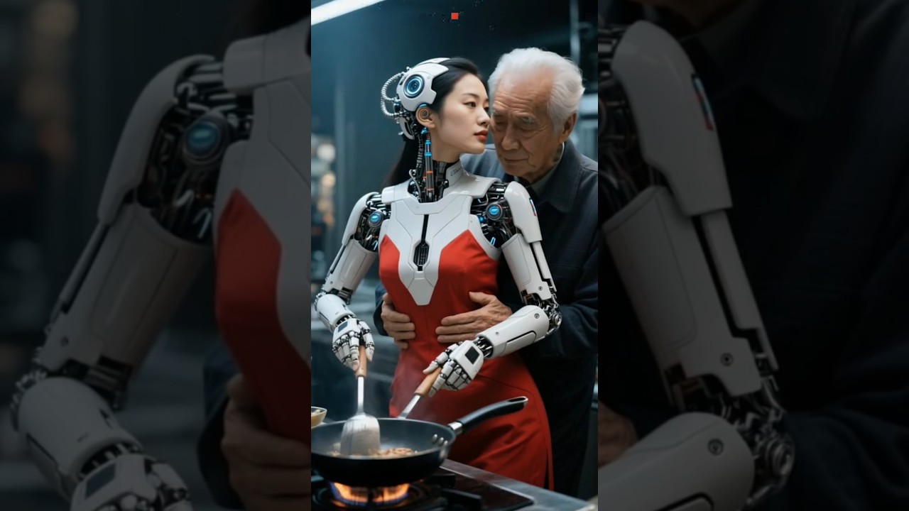 old man dating with robot 