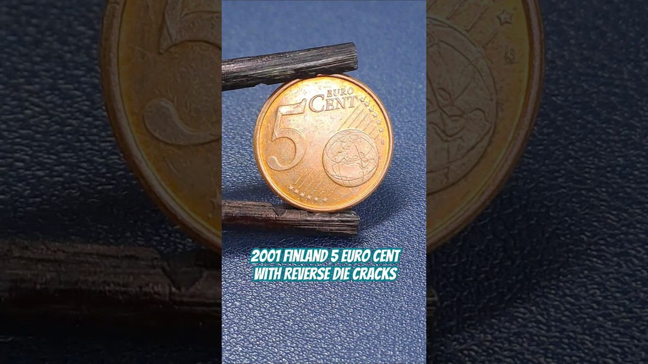 2001 Finland 5 Euro Cent with Reverse Die Cracks 