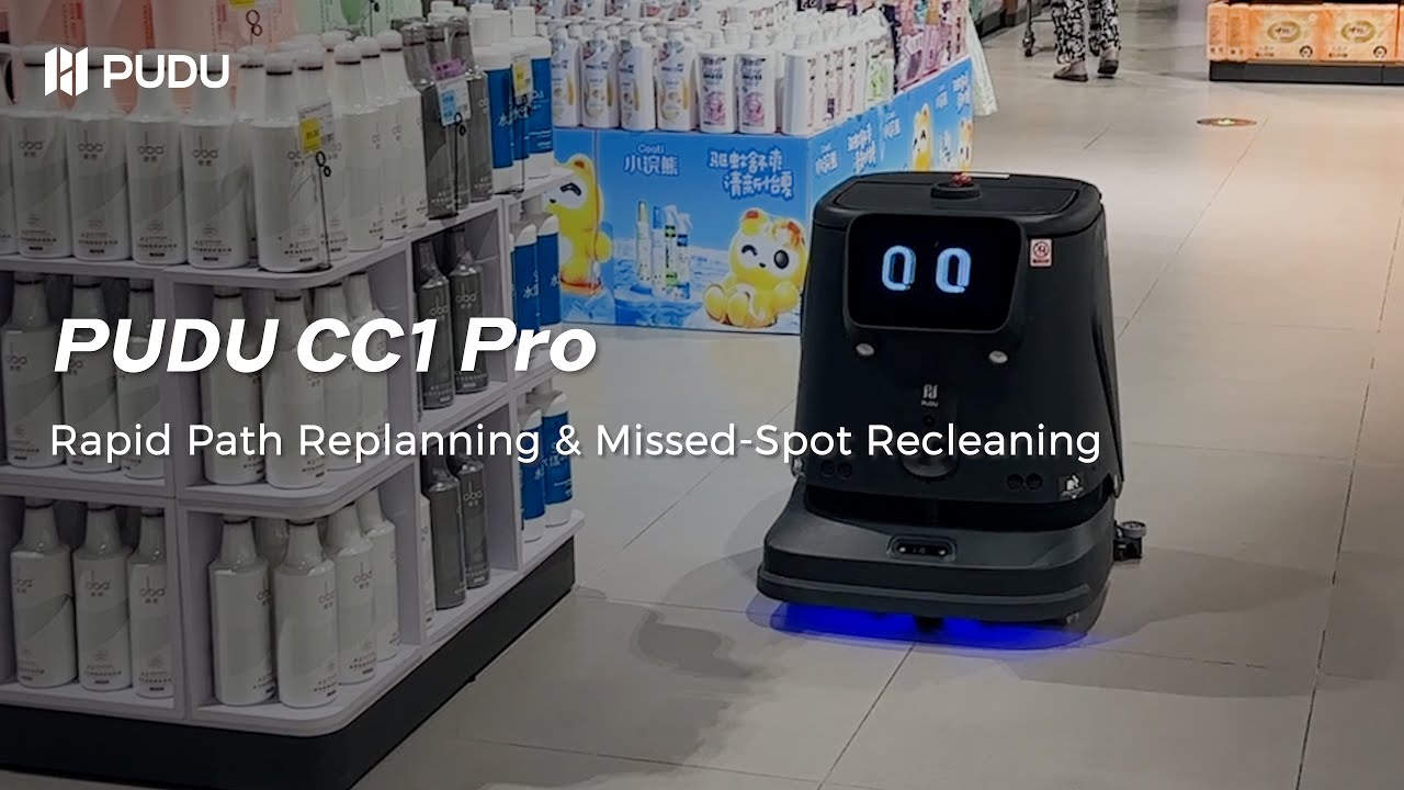 PUDU CC1 Pro: Rapid Path Replanning & Missed-Spot Recleaning
