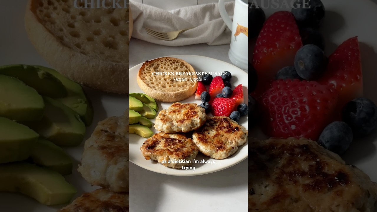 Maple Chicken Breakfast Sausage Patties! High protein, easy, meal prep #healthyrecipes #recipeshorts