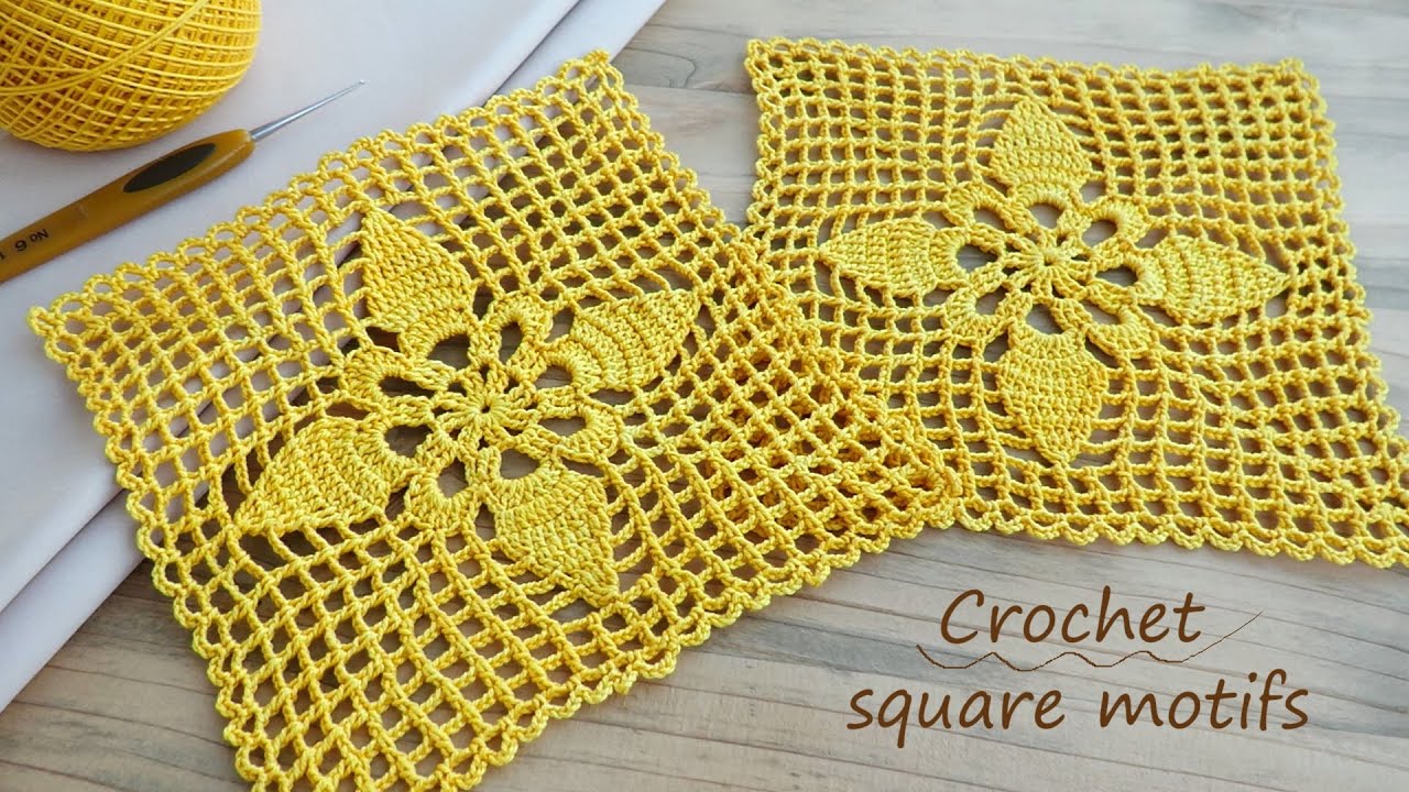 SUPER Beautiful Pattern Crochet square motifs🧶Ажурный КВАДРАТНЫЙ МОТИВ вязание крючком МК
