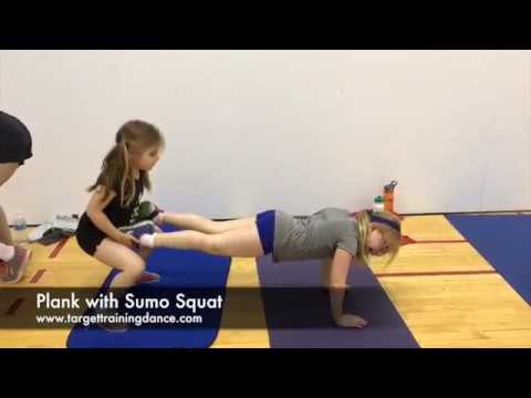 Irish Dance Friend Challenge - Plank with Sumo Squat target training toilet