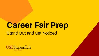 Career Fair Prep: Stand Out and Get Notices - Fall 2024