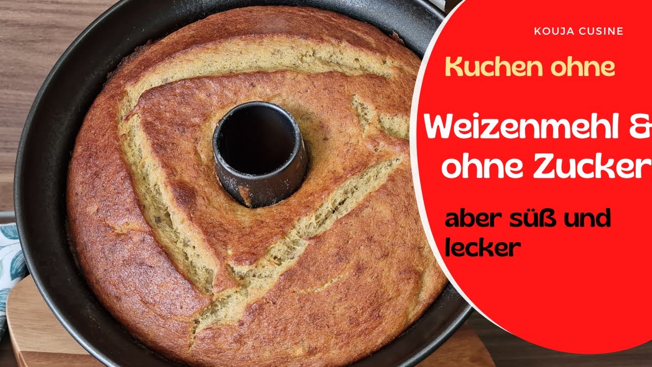 🥧GÂTEAU SANS SUCRE ET SAN FARINE DE BLÉ /  KUCHEN MIT MAISMEHL UND BANANEN (100% glutenfree)
