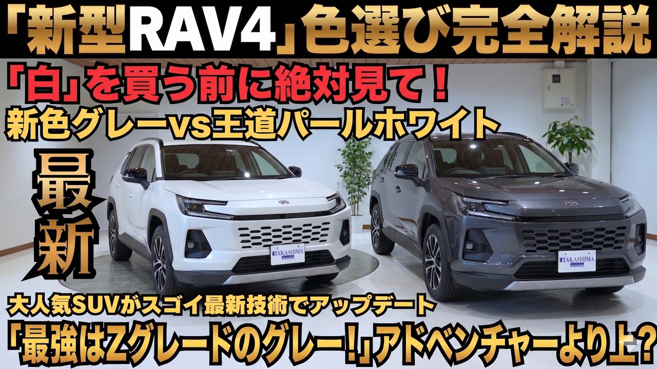 【新型RAV4色比較】マッシブグレーとパールホワイトを実車で比較｜Zグレードにおすすめの理由も解説