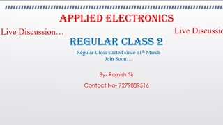 Basics Of Applied Electronics | Lec 2 | Diploma 4th Sem EE