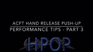 HPOP 4ID: ACFT Hand Release Push-Up Performance Tips - Part 3