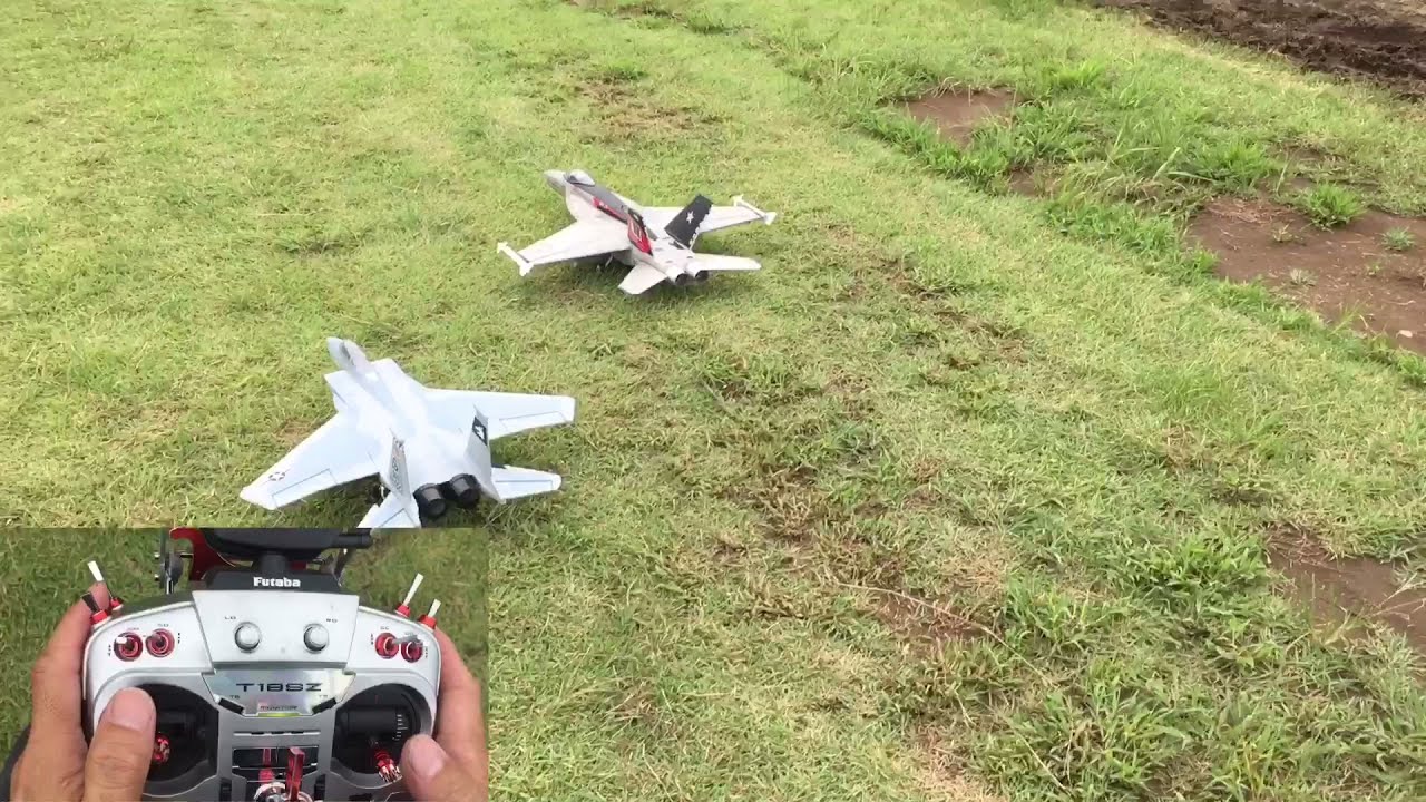 ラジコン 戦闘機 F-15 初フライト&2フライト目いきなりの編隊飛行