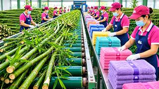 Inside a Massive Bamboo Textile Factory | How Bamboo Becomes Soft Towels & Soft Bed Linen screenshot 1